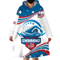Personalized USA Swimming Wearable Blanket Hoodie 2024 We Are The Champions - Wonder Print Shop
