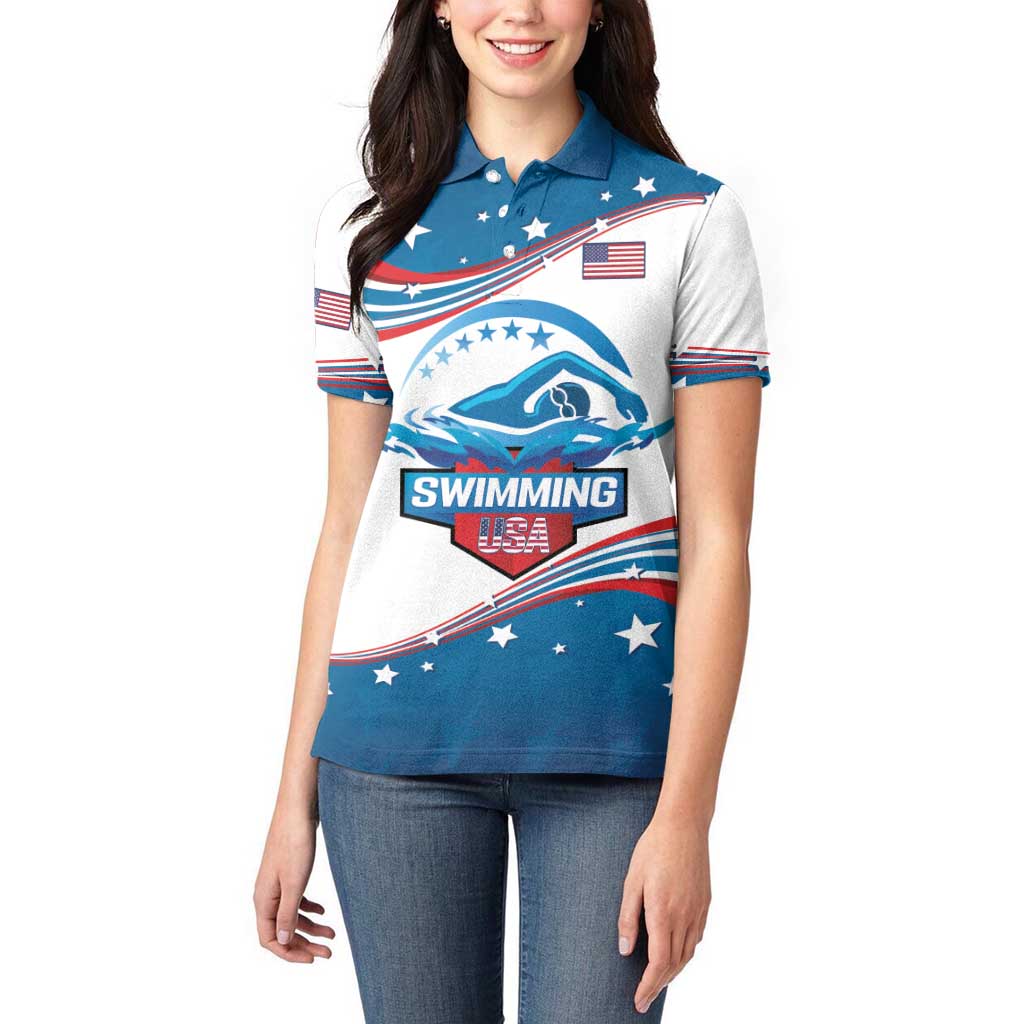 Personalized USA Swimming Women Polo Shirt 2024 We Are The Champions - Wonder Print Shop