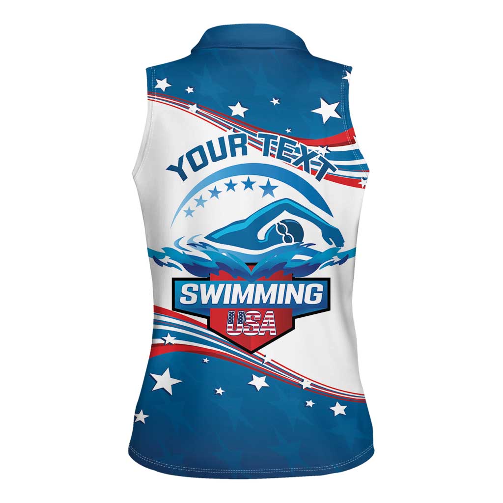 Personalized USA Swimming Women Sleeveless Polo Shirt 2024 We Are The Champions - Wonder Print Shop