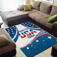 Personalized USA Gymnastics Area Rug 2024 United States Flag Curve Style - Wonder Print Shop