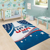 Personalized USA Gymnastics Area Rug 2024 United States Flag Curve Style - Wonder Print Shop