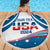 Personalized USA Gymnastics Beach Blanket 2024 United States Flag Curve Style - Wonder Print Shop