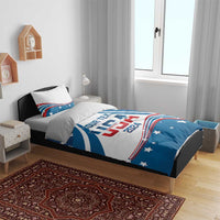 Personalized USA Gymnastics Bedding Set 2024 United States Flag Curve Style - Wonder Print Shop