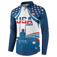 Personalized USA Gymnastics Button Sweatshirt 2024 United States Flag Curve Style - Wonder Print Shop