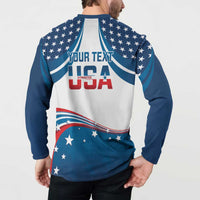 Personalized USA Gymnastics Button Sweatshirt 2024 United States Flag Curve Style - Wonder Print Shop