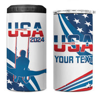 Personalized USA Gymnastics 4 in 1 Can Cooler Tumbler 2024 United States Flag Curve Style - Wonder Print Shop