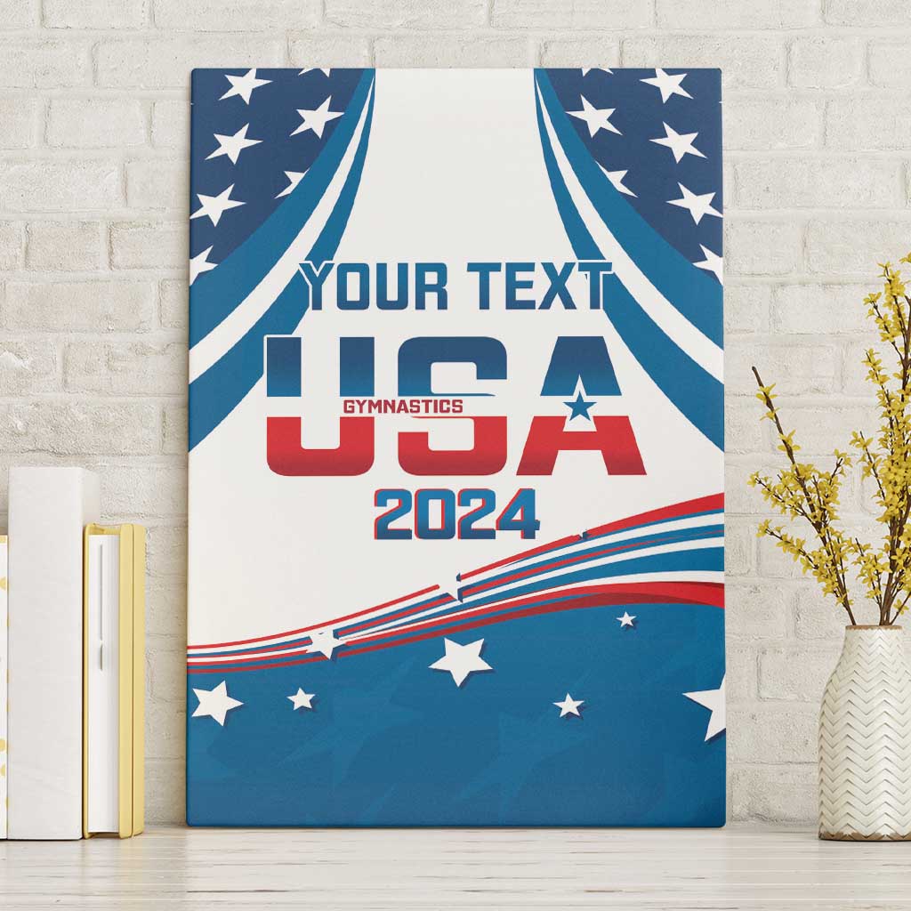 Personalized USA Gymnastics Canvas Wall Art 2024 United States Flag Curve Style - Wonder Print Shop