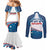 Personalized USA Gymnastics Couples Matching Mermaid Dress and Long Sleeve Button Shirt 2024 United States Flag Curve Style