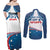 Personalized USA Gymnastics Couples Matching Off Shoulder Maxi Dress and Long Sleeve Button Shirt 2024 United States Flag Curve Style - Wonder Print Shop