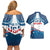 Personalized USA Gymnastics Couples Matching Off Shoulder Short Dress and Hawaiian Shirt 2024 United States Flag Curve Style - Wonder Print Shop