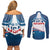 Personalized USA Gymnastics Couples Matching Off Shoulder Short Dress and Long Sleeve Button Shirt 2024 United States Flag Curve Style - Wonder Print Shop