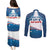 Personalized USA Gymnastics Couples Matching Puletasi and Long Sleeve Button Shirt 2024 United States Flag Curve Style - Wonder Print Shop