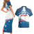 Personalized USA Gymnastics Couples Matching Short Sleeve Bodycon Dress and Hawaiian Shirt 2024 United States Flag Curve Style - Wonder Print Shop