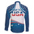 Personalized USA Gymnastics Family Matching Long Sleeve Bodycon Dress and Hawaiian Shirt 2024 United States Flag Curve Style - Wonder Print Shop