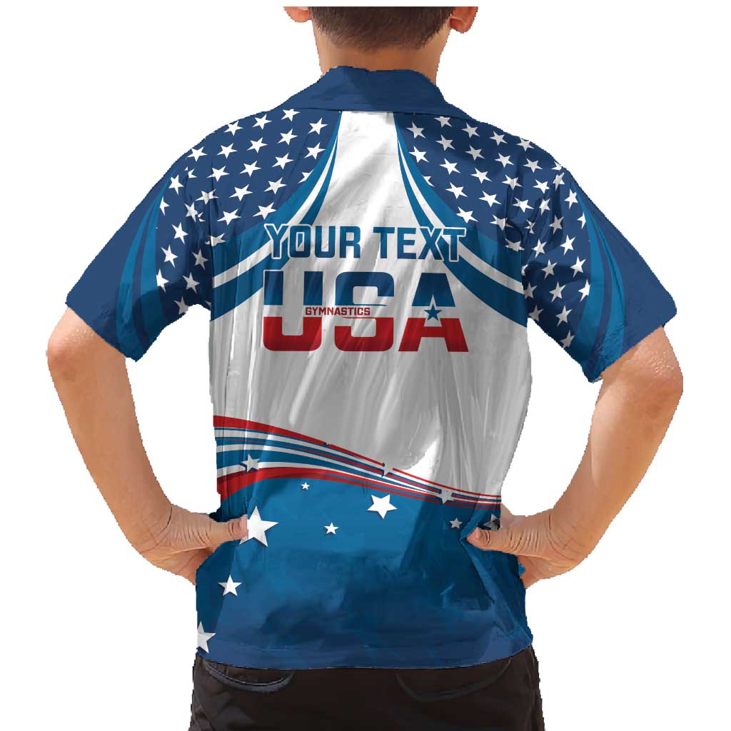 Personalized USA Gymnastics Family Matching Mermaid Dress and Hawaiian Shirt 2024 United States Flag Curve Style - Wonder Print Shop