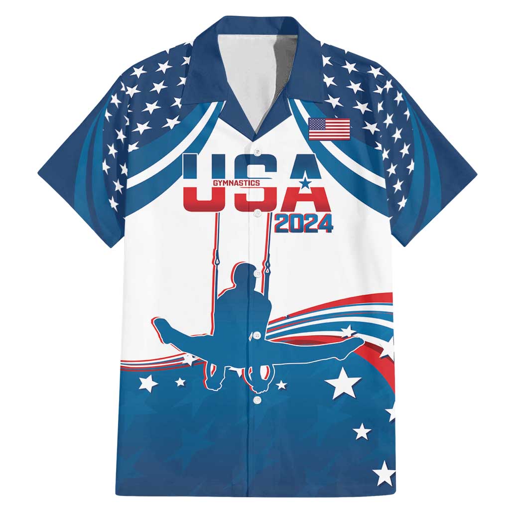 Personalized USA Gymnastics Family Matching Mermaid Dress and Hawaiian Shirt 2024 United States Flag Curve Style - Wonder Print Shop