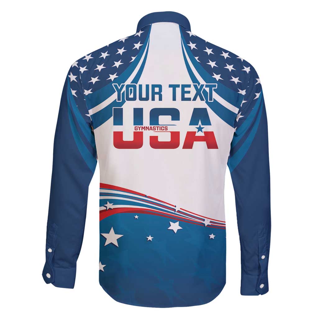 Personalized USA Gymnastics Family Matching Mermaid Dress and Hawaiian Shirt 2024 United States Flag Curve Style - Wonder Print Shop