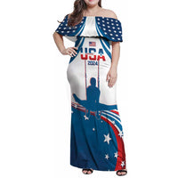 Personalized USA Gymnastics Family Matching Off Shoulder Maxi Dress and Hawaiian Shirt 2024 United States Flag Curve Style - Wonder Print Shop