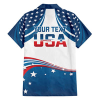 Personalized USA Gymnastics Family Matching Off Shoulder Short Dress and Hawaiian Shirt 2024 United States Flag Curve Style - Wonder Print Shop