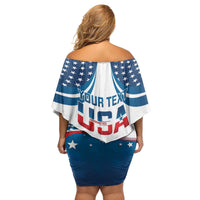 Personalized USA Gymnastics Family Matching Off Shoulder Short Dress and Hawaiian Shirt 2024 United States Flag Curve Style - Wonder Print Shop