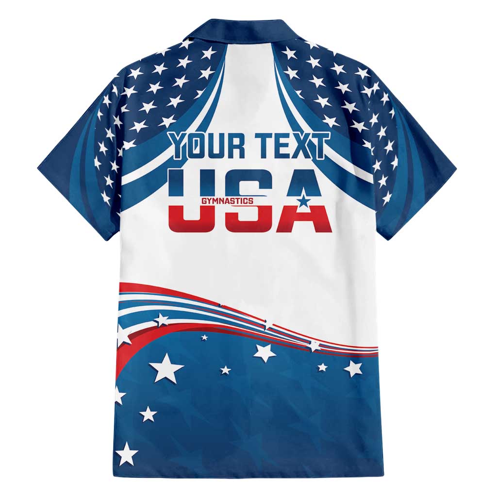 Personalized USA Gymnastics Family Matching Short Sleeve Bodycon Dress and Hawaiian Shirt 2024 United States Flag Curve Style - Wonder Print Shop