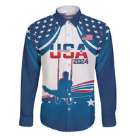 Personalized USA Gymnastics Family Matching Short Sleeve Bodycon Dress and Hawaiian Shirt 2024 United States Flag Curve Style - Wonder Print Shop