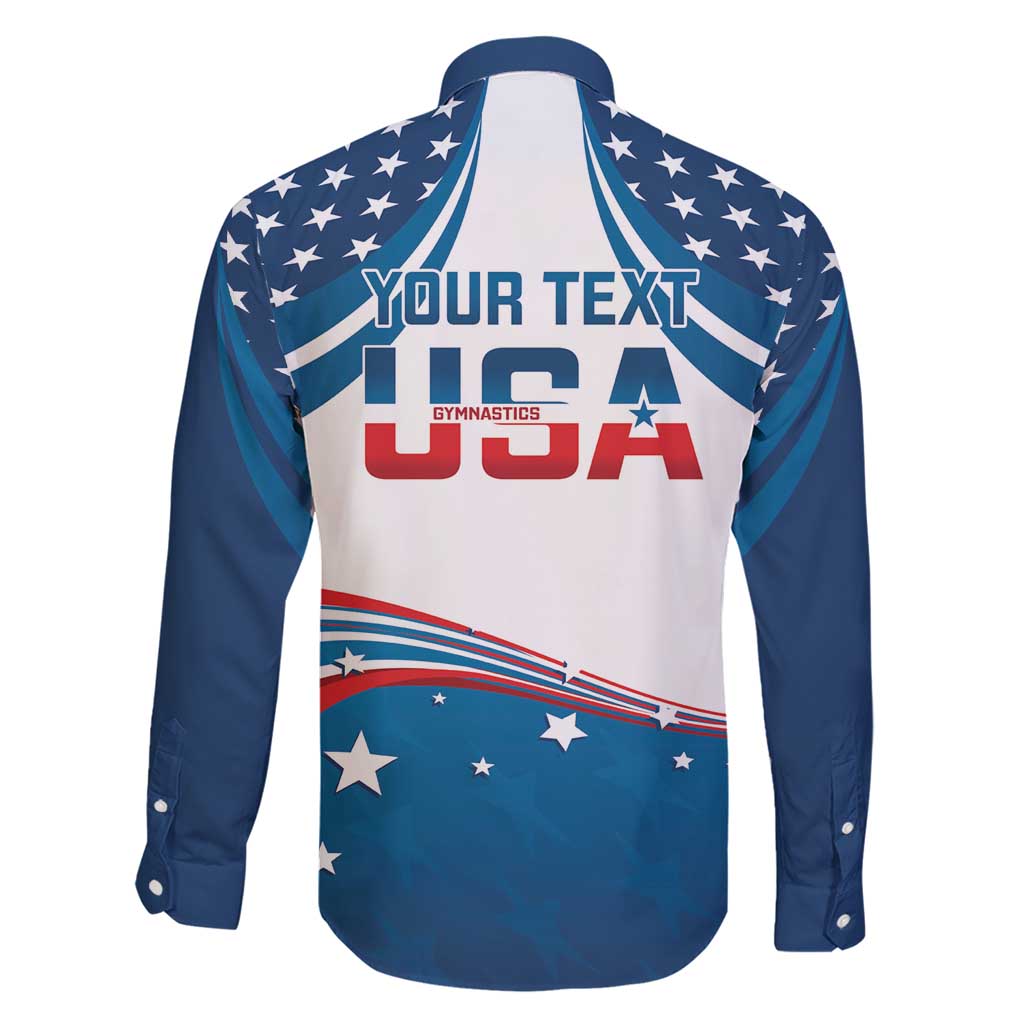 Personalized USA Gymnastics Family Matching Short Sleeve Bodycon Dress and Hawaiian Shirt 2024 United States Flag Curve Style - Wonder Print Shop