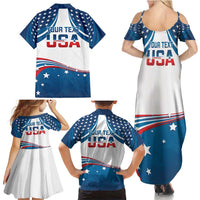 Personalized USA Gymnastics Family Matching Summer Maxi Dress and Hawaiian Shirt 2024 United States Flag Curve Style - Wonder Print Shop