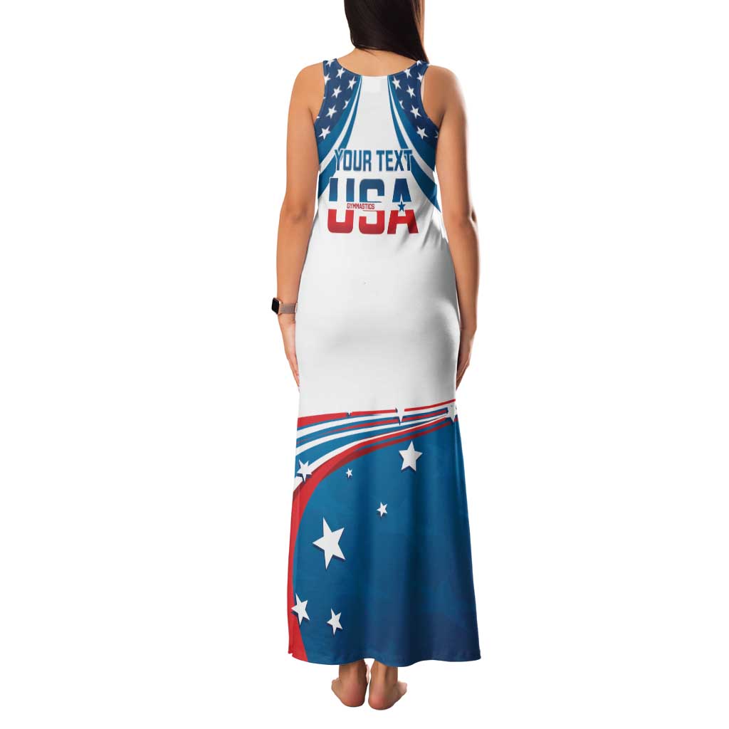 Personalized USA Gymnastics Family Matching Tank Maxi Dress and Hawaiian Shirt 2024 United States Flag Curve Style - Wonder Print Shop