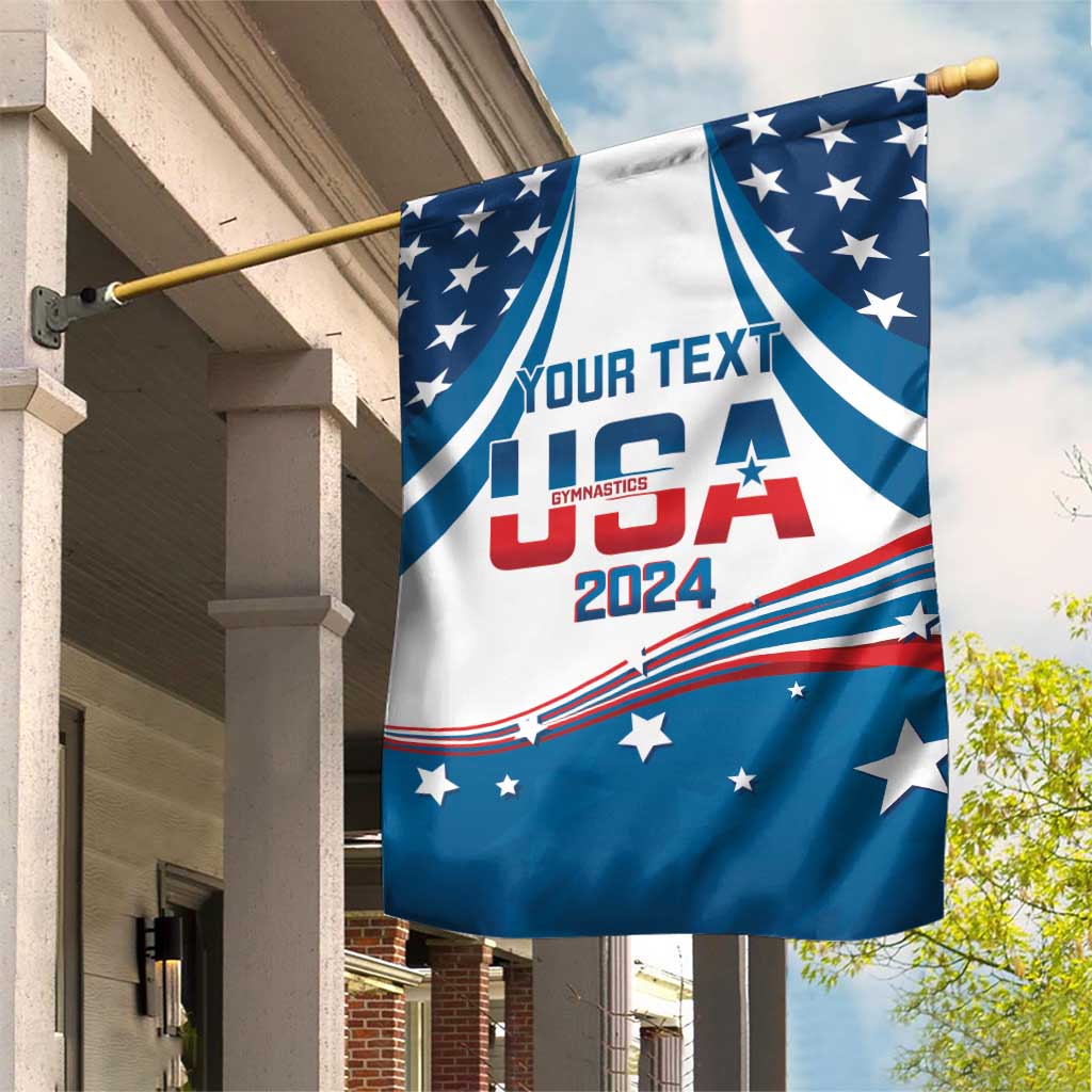 Personalized USA Gymnastics Garden Flag 2024 United States Flag Curve Style - Wonder Print Shop