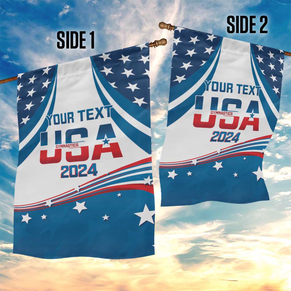 Personalized USA Gymnastics Garden Flag 2024 United States Flag Curve Style - Wonder Print Shop