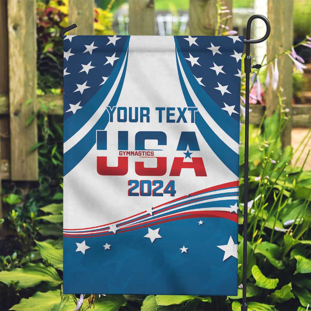 Personalized USA Gymnastics Garden Flag 2024 United States Flag Curve Style - Wonder Print Shop