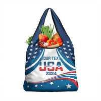 Personalized USA Gymnastics Grocery Bag United States Flag Curve Style