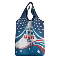 Personalized USA Gymnastics Grocery Bag United States Flag Curve Style