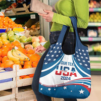 Personalized USA Gymnastics Grocery Bag United States Flag Curve Style