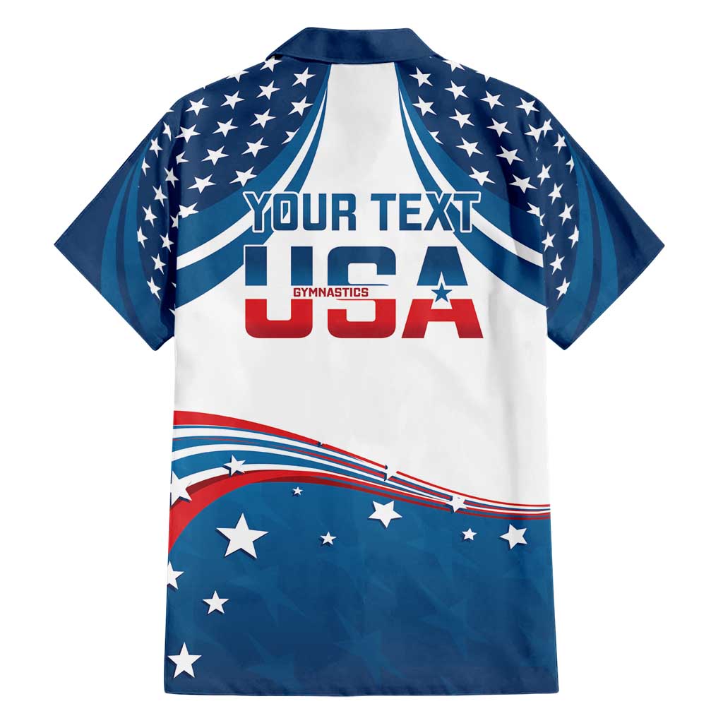 Personalized USA Gymnastics Hawaiian Shirt 2024 United States Flag Curve Style - Wonder Print Shop