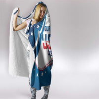 Personalized USA Gymnastics Hooded Blanket 2024 United States Flag Curve Style