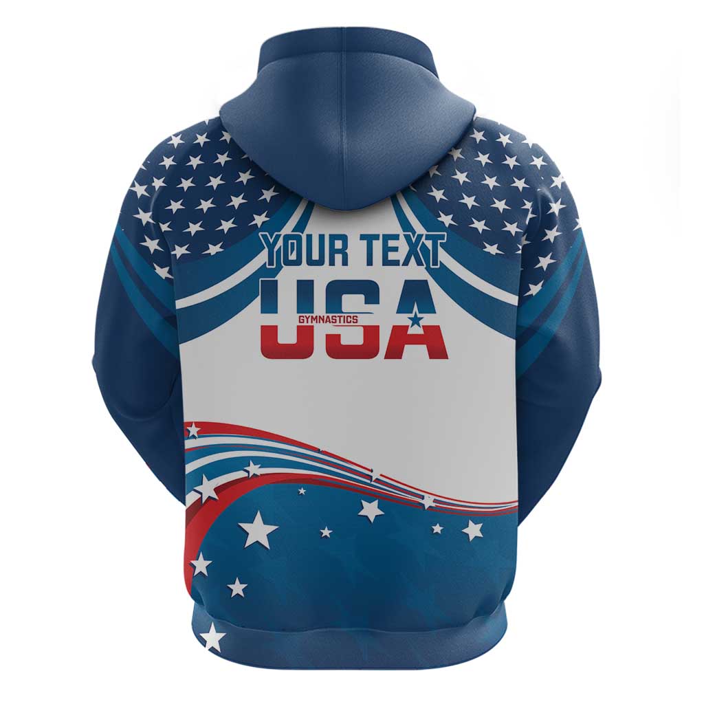 Personalized USA Gymnastics Hoodie 2024 United States Flag Curve Style - Wonder Print Shop