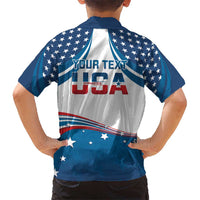 Personalized USA Gymnastics Kid Hawaiian Shirt 2024 United States Flag Curve Style - Wonder Print Shop