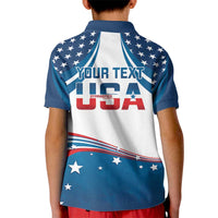 Personalized USA Gymnastics Kid Polo Shirt 2024 United States Flag Curve Style - Wonder Print Shop