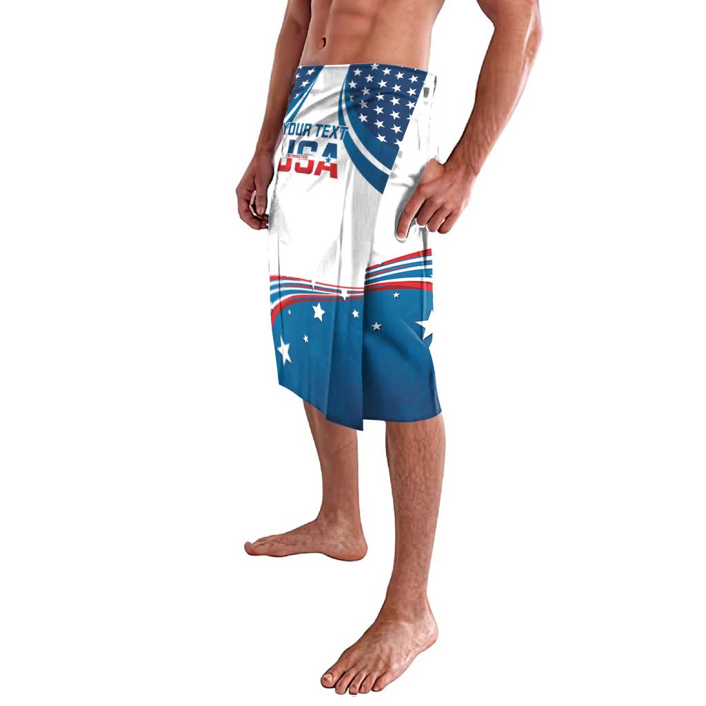 Personalized USA Gymnastics Lavalava 2024 United States Flag Curve Style - Wonder Print Shop