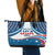 Personalized USA Gymnastics Leather Tote Bag 2024 United States Flag Curve Style - Wonder Print Shop