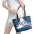 Personalized USA Gymnastics Leather Tote Bag 2024 United States Flag Curve Style - Wonder Print Shop