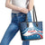 Personalized USA Gymnastics Leather Tote Bag 2024 United States Flag Curve Style - Wonder Print Shop