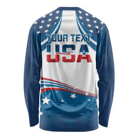Personalized USA Gymnastics Long Sleeve Shirt 2024 United States Flag Curve Style - Wonder Print Shop