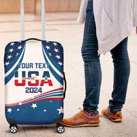 Personalized USA Gymnastics Luggage Cover 2024 United States Flag Curve Style - Wonder Print Shop