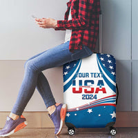 Personalized USA Gymnastics Luggage Cover 2024 United States Flag Curve Style - Wonder Print Shop