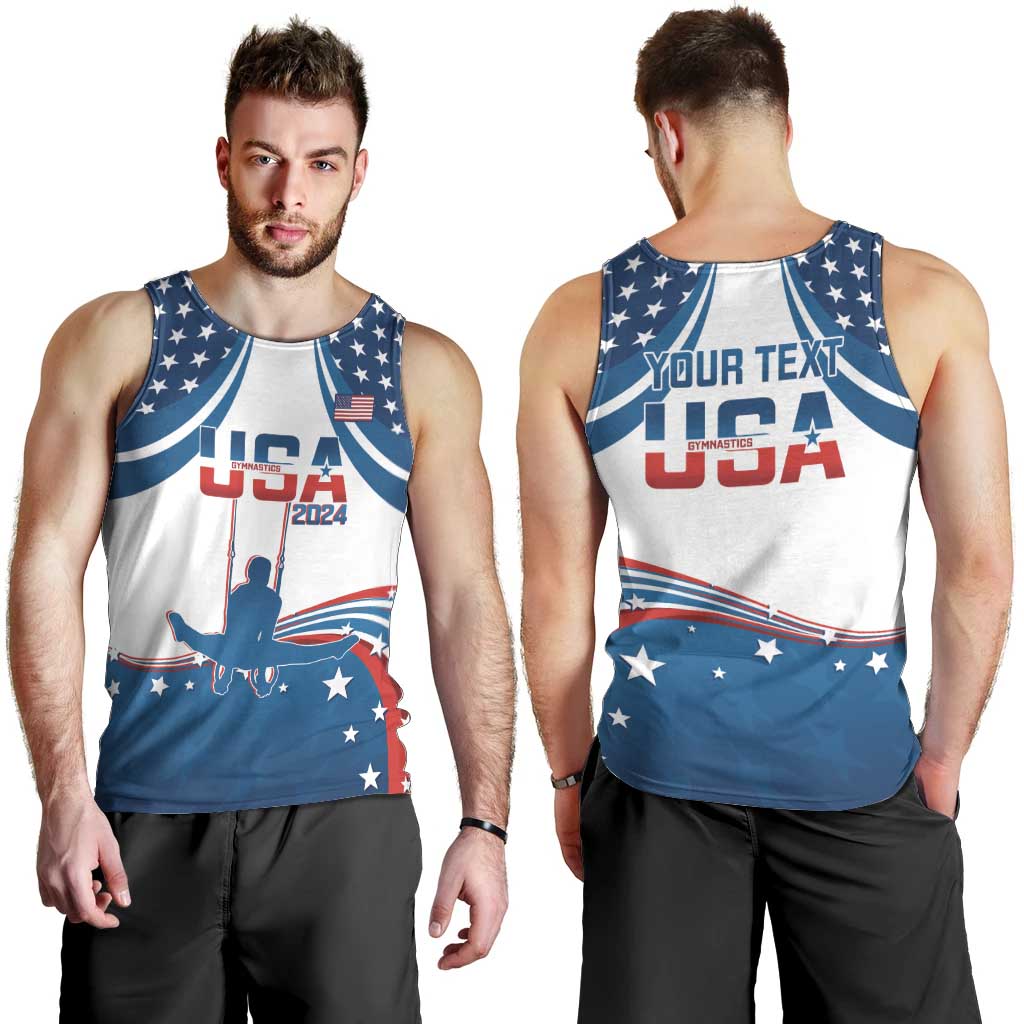 Personalized USA Gymnastics Men Tank Top 2024 United States Flag Curve Style - Wonder Print Shop