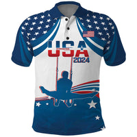 Personalized USA Gymnastics Polo Shirt 2024 United States Flag Curve Style - Wonder Print Shop