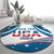 Personalized USA Gymnastics Round Carpet 2024 United States Flag Curve Style